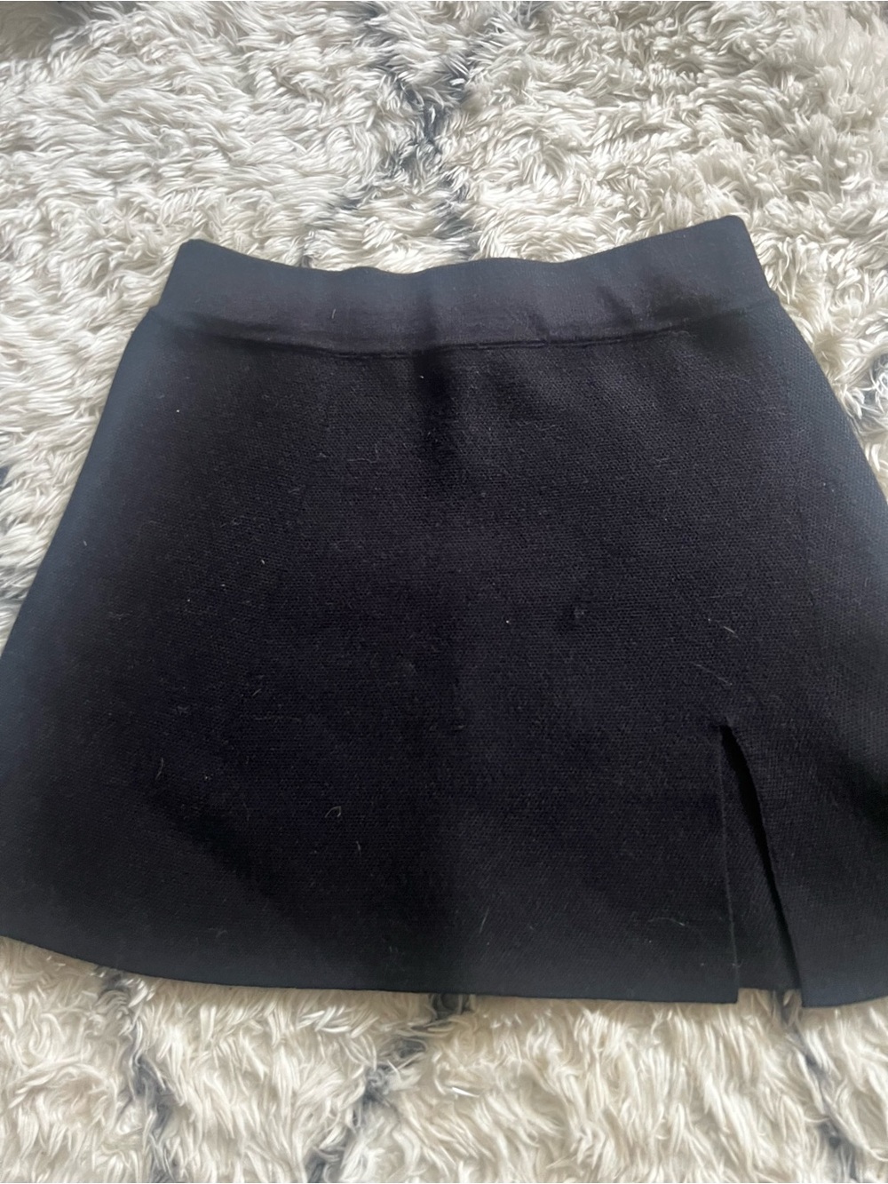 Altar'd State Black Knit Mini Skirt with Side Slit